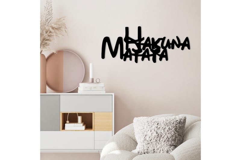 Hakuna Matata 5 Vægdekor - Sort - Boligtilbehør - Vægdekoration - Skilt - Emaljeskilte