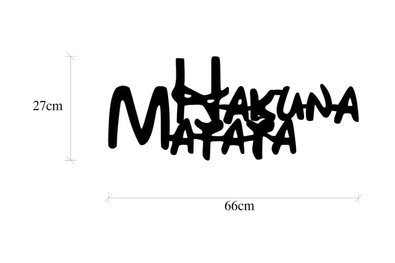 Hakuna Matata 5 Vægdekor - Sort - Boligtilbehør - Vægdekoration - Skilt - Emaljeskilte