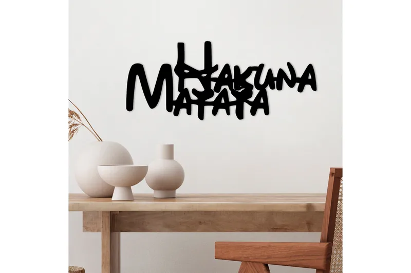 Hakuna Matata 5 Vægdekor - Sort - Boligtilbehør - Vægdekoration - Skilt - Emaljeskilte