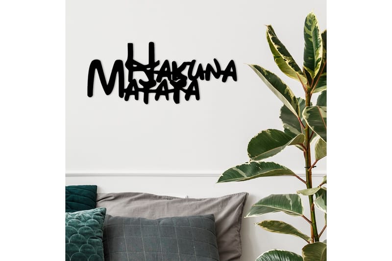 Hakuna Matata 5 Vægdekor - Sort - Boligtilbehør - Vægdekoration - Skilt - Emaljeskilte