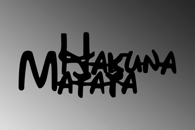 Hakuna Matata 5 Vægdekor - Sort - Boligtilbehør - Vægdekoration - Skilt - Emaljeskilte