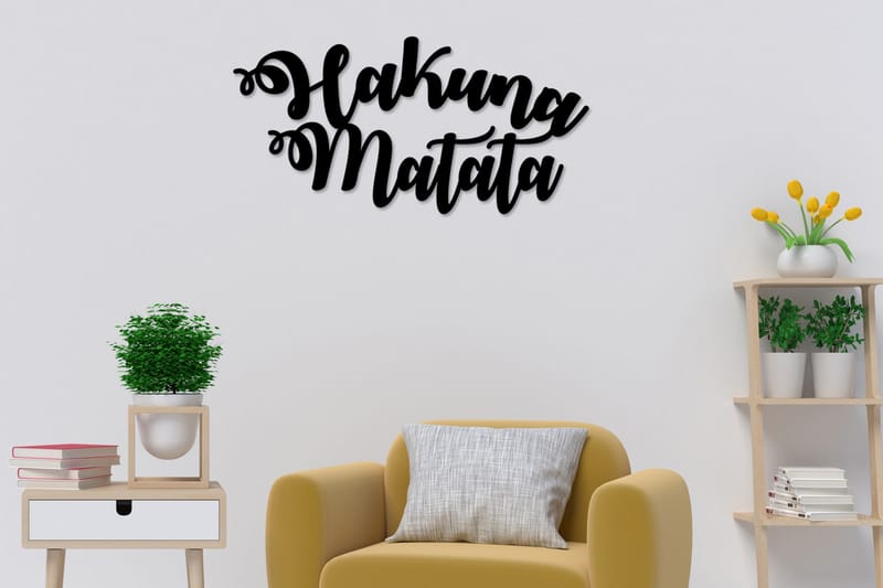 Hakuna Matata Vægdekor - Sort - Emaljeskilte