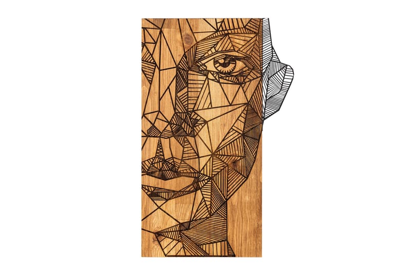 Half face Vægdekor, Sort/Valnød