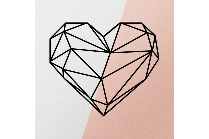 Heart Metal Decor Vægdekor - Sort - Boligtilbehør - Vægdekoration - Skilt - Emaljeskilte