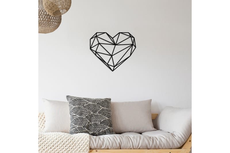 Heart Metal Decor Vægdekor - Sort - Boligtilbehør - Vægdekoration - Skilt - Emaljeskilte