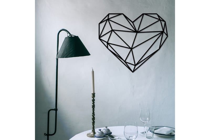 Heart Metal Decor Vægdekor - Sort - Boligtilbehør - Vægdekoration - Skilt - Emaljeskilte