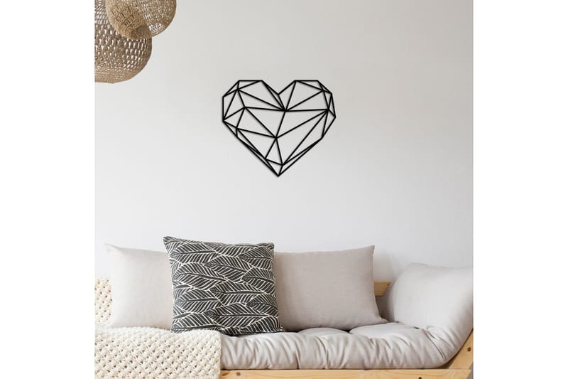 Heart Metal Decor Vægdekor - Sort - Boligtilbehør - Vægdekoration - Skilt - Emaljeskilte