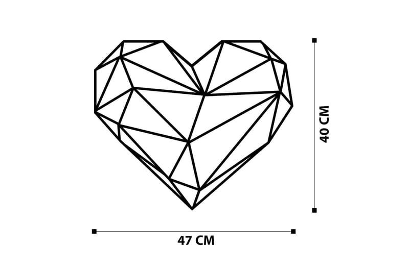 Heart Metal Decor Vægdekor - Sort - Boligtilbehør - Vægdekoration - Skilt - Emaljeskilte