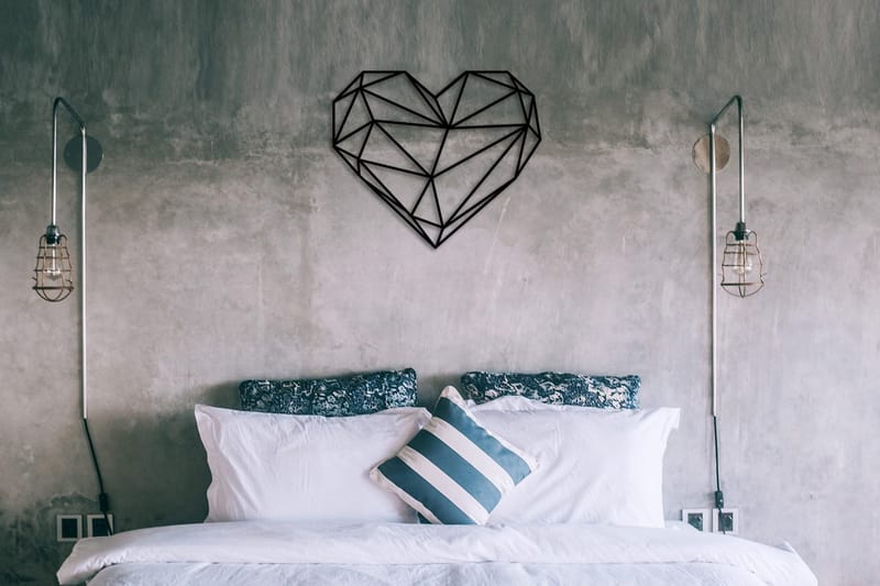 Heart Metal Decor Vægdekor, Sort