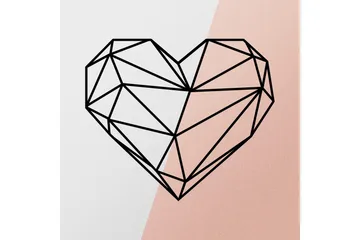 Heart Metal Decor Vægdekor - Sort - Boligtilbehør - Vægdekoration - Skilt - Emaljeskilte