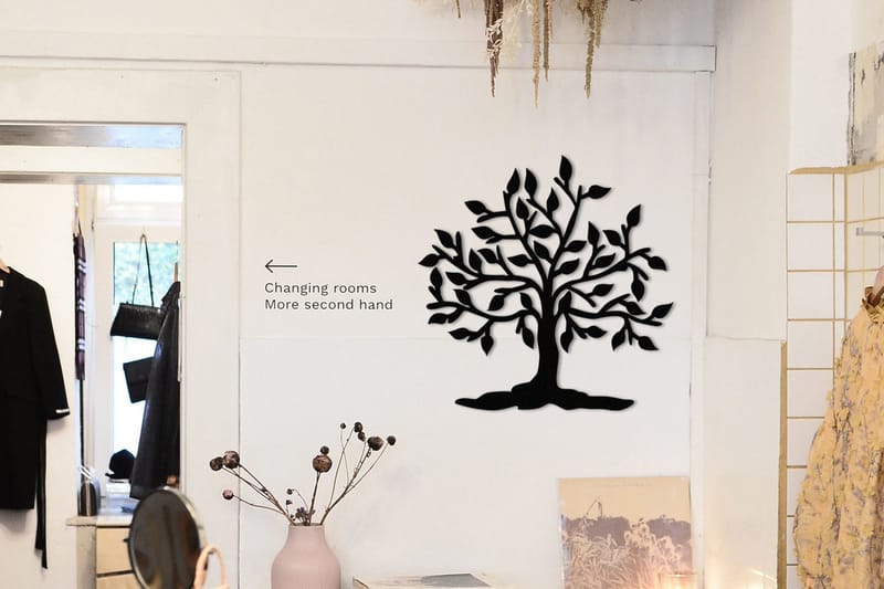 Heart Tree Vægdekor, Sort