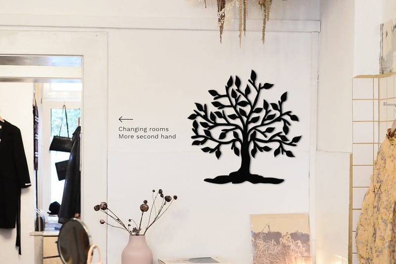 Heart Tree Vægdekor - Sort - Boligtilbehør - Vægdekoration - Skilt - Emaljeskilte
