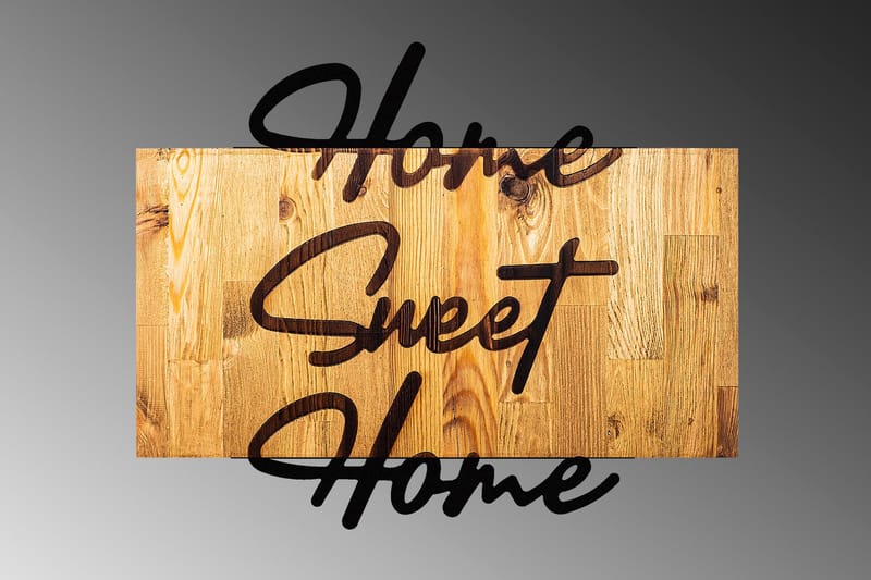 Home Sweet Home Vægdekor - Sort - Boligtilbehør - Vægdekoration - Skilt - Emaljeskilte