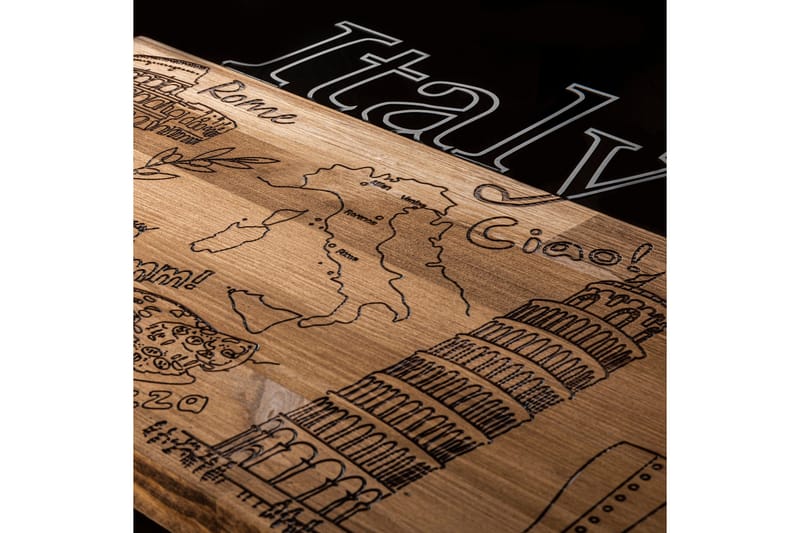 I Love You Italy Vægdekor - Sort/Valnød - Boligtilbehør - Vægdekoration - Skilt - Emaljeskilte