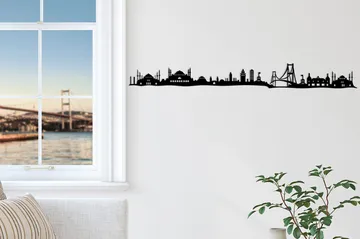 Istanbul Skyline Vægdekor - Sort - Boligtilbehør - Vægdekoration - Skilt - Emaljeskilte