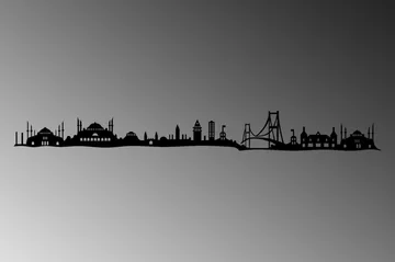 Istanbul Skyline Vægdekor - Sort - Boligtilbehør - Vægdekoration - Skilt - Emaljeskilte