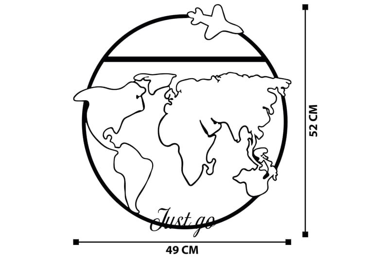 Juest Go Vægdekor - Sort - Boligtilbehør - Vægdekoration - Skilt - Emaljeskilte