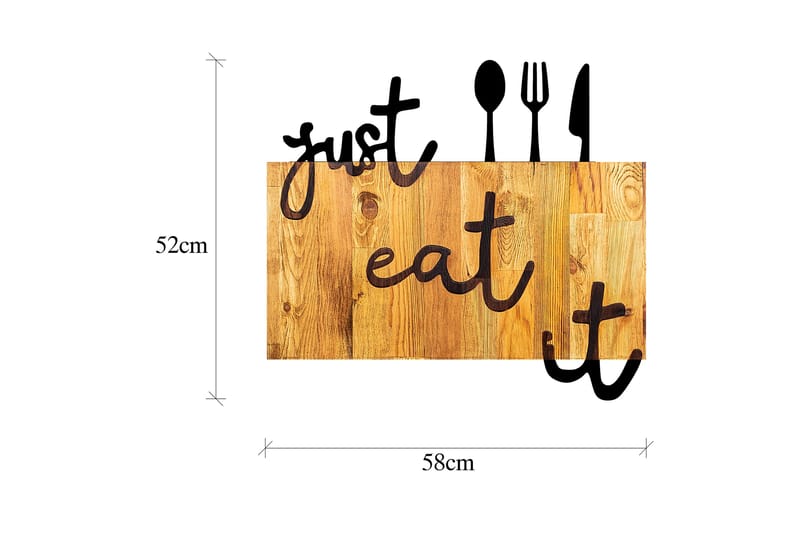 Just Eat It Vægdekor - Sort/Valnød - Boligtilbehør - Vægdekoration - Skilt - Emaljeskilte