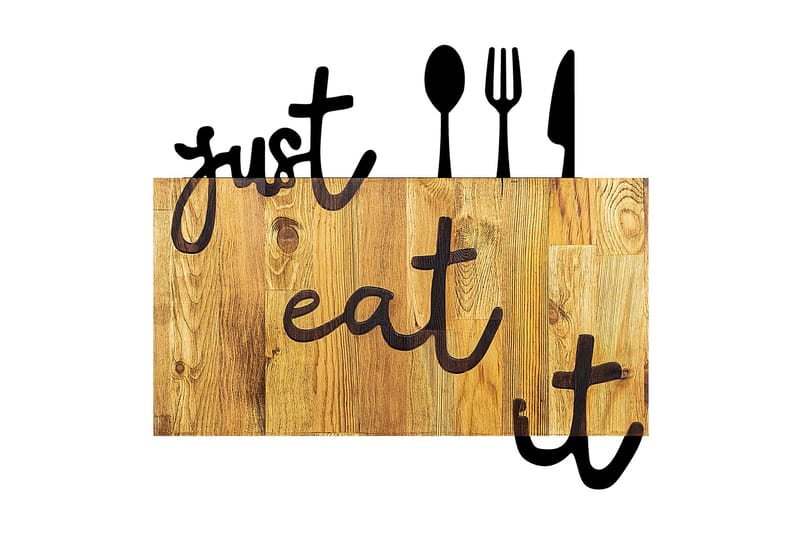 Just Eat It Vægdekor, Sort/Valnød