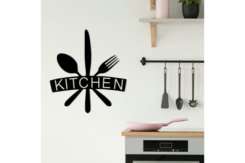 Kitchen Vægdekor - Sort - Boligtilbehør - Vægdekoration - Skilt - Emaljeskilte