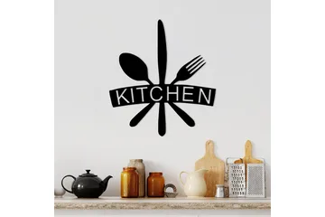 Kitchen Vægdekor - Sort - Boligtilbehør - Vægdekoration - Skilt - Emaljeskilte