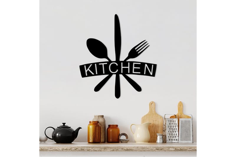 Kitchen Vægdekor - Sort - Boligtilbehør - Vægdekoration - Skilt - Emaljeskilte