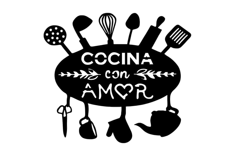 Kitchen With Love Vægdekor, Sort