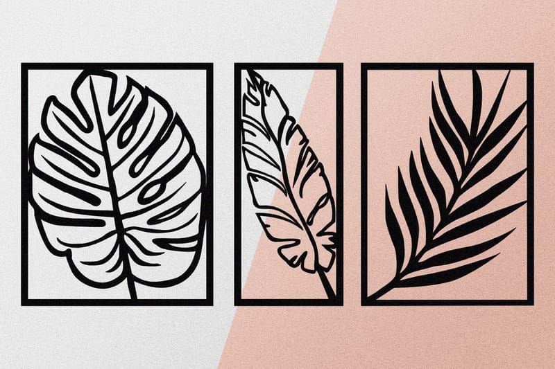 Leaf 2 Vægdekor - Sort - Boligtilbehør - Vægdekoration - Skilt - Emaljeskilte