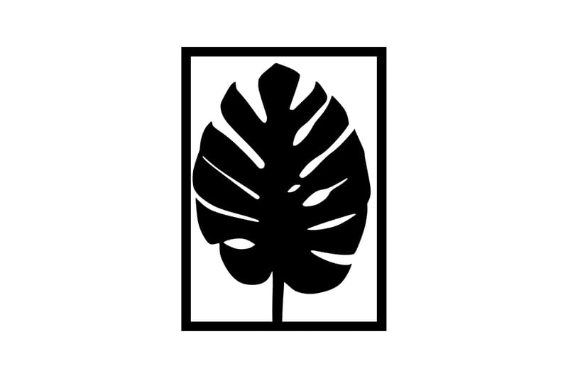 Leaf 30 Vægdekor - Sort - Boligtilbehør - Vægdekoration - Skilt - Emaljeskilte