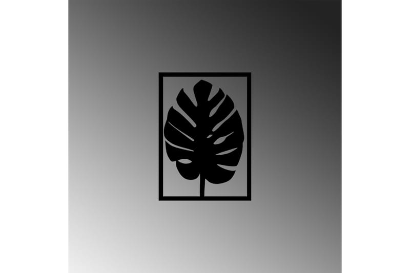 Leaf 30 Vægdekor - Sort - Emaljeskilte
