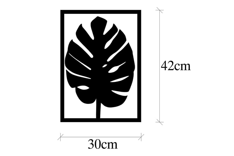 Leaf 30 Vægdekor - Sort - Boligtilbehør - Vægdekoration - Skilt - Emaljeskilte
