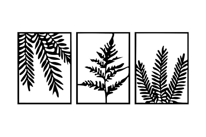 Leaf Pieces Vægdekor, Sort