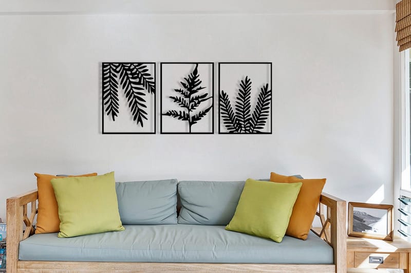 Leaf Pieces Vægdekor - Sort - Boligtilbehør - Vægdekoration - Skilt - Emaljeskilte