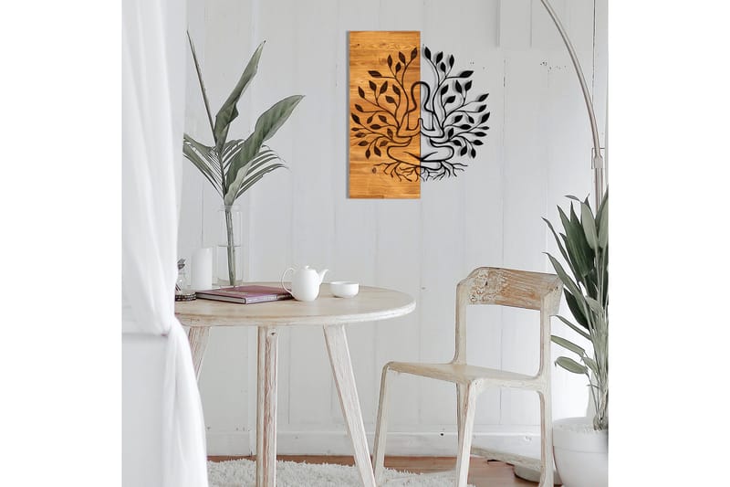 Lina Vægdekor - Sort/Valnød - Boligtilbehør - Vægdekoration - Skilt - Emaljeskilte