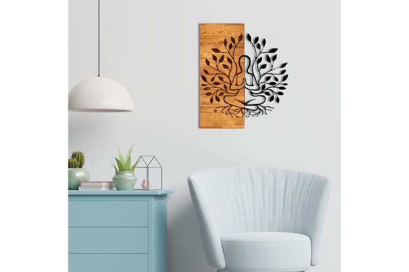 Lina Vægdekor - Sort/Valnød - Boligtilbehør - Vægdekoration - Skilt - Emaljeskilte