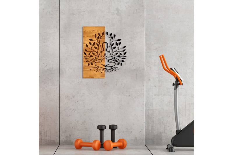 Lina Vægdekor - Sort/Valnød - Boligtilbehør - Vægdekoration - Skilt - Emaljeskilte