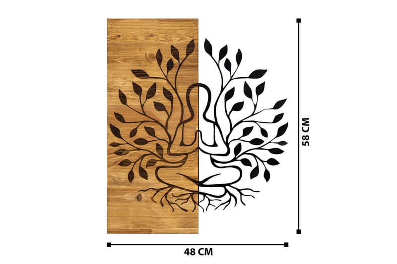 Lina Vægdekor - Sort/Valnød - Boligtilbehør - Vægdekoration - Skilt - Emaljeskilte