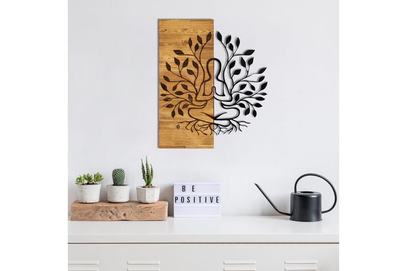 Lina Vægdekor - Sort/Valnød - Boligtilbehør - Vægdekoration - Skilt - Emaljeskilte