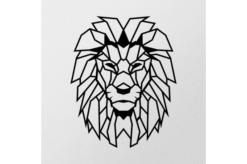 Lion Vægdekor - Sort - Boligtilbehør - Vægdekoration - Skilt - Emaljeskilte