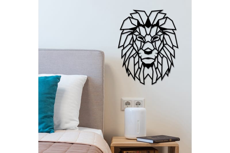 Lion Vægdekor, Sort