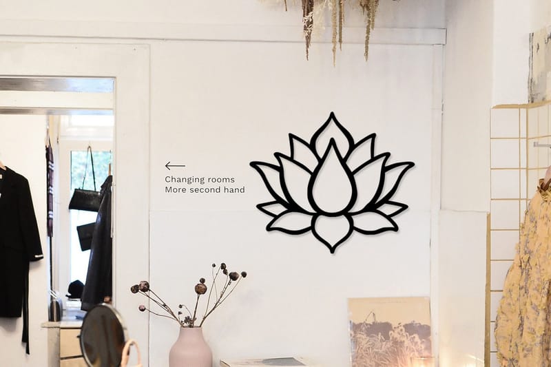 Lotus Flower 1 Vægdekor, Sort