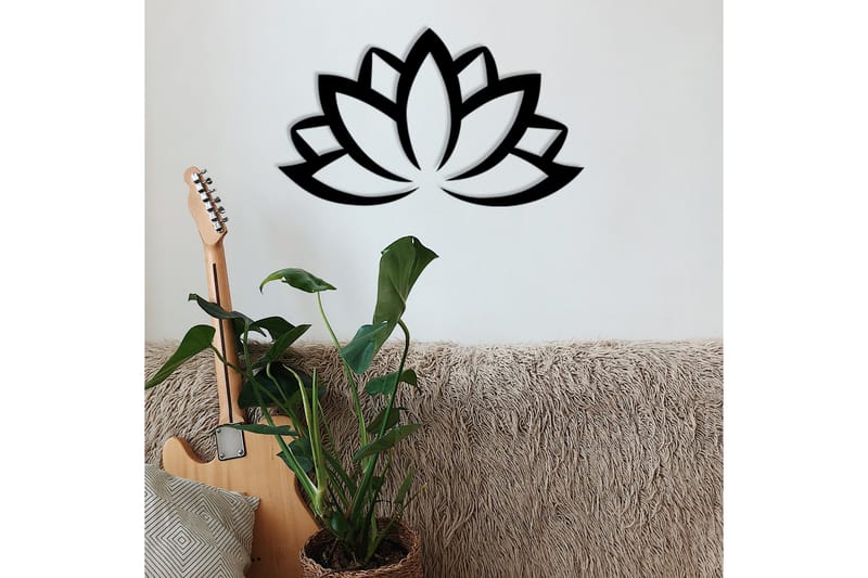 Lotus Flower 2 Vægdekor - Sort - Boligtilbehør - Vægdekoration - Skilt - Emaljeskilte