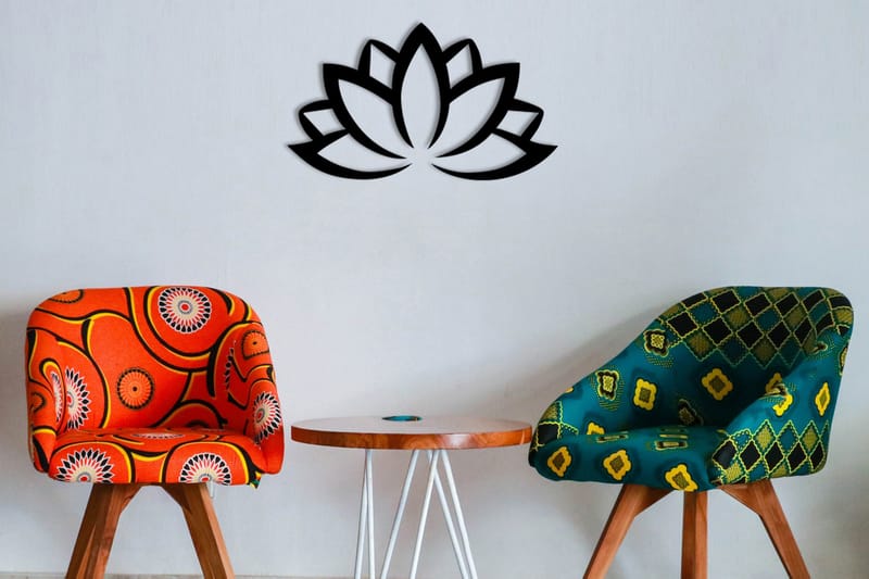 Lotus Flower 2 Vægdekor - Sort - Boligtilbehør - Vægdekoration - Skilt - Emaljeskilte
