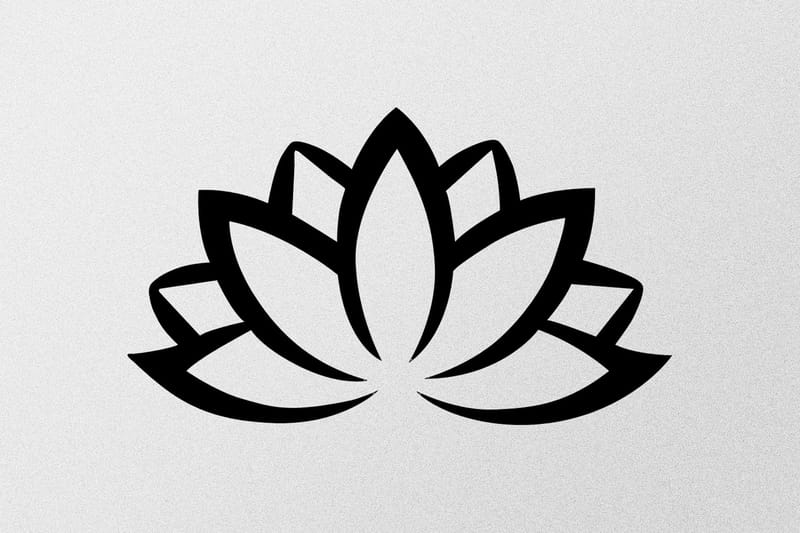 Lotus Flower 2 Vægdekor - Sort - Boligtilbehør - Vægdekoration - Skilt - Emaljeskilte