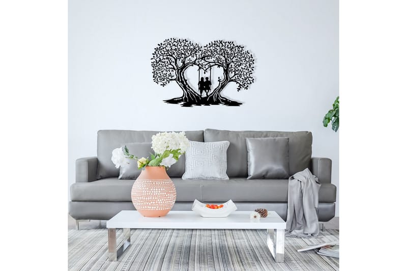 Love Tree Vægdekor - Sort - Boligtilbehør - Vægdekoration - Skilt - Emaljeskilte