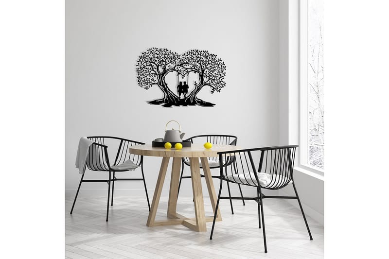 Love Tree Vægdekor - Sort - Boligtilbehør - Vægdekoration - Skilt - Emaljeskilte