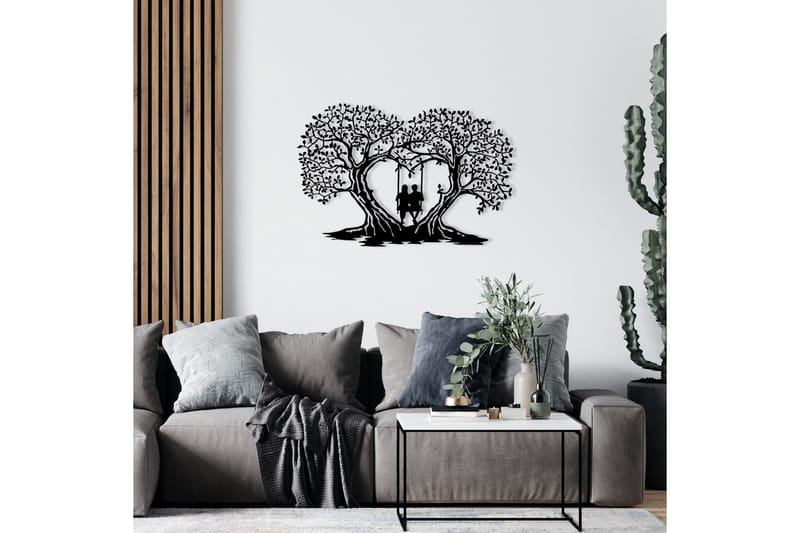 Love Tree Vægdekor - Sort - Boligtilbehør - Vægdekoration - Skilt - Emaljeskilte