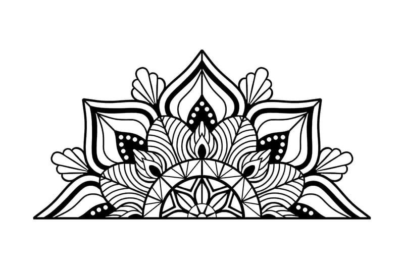 Mandala 1 Vægdekor, Sort