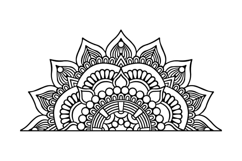 Mandala 3 Vægdekor - Sort - Boligtilbehør - Vægdekoration - Skilt - Emaljeskilte