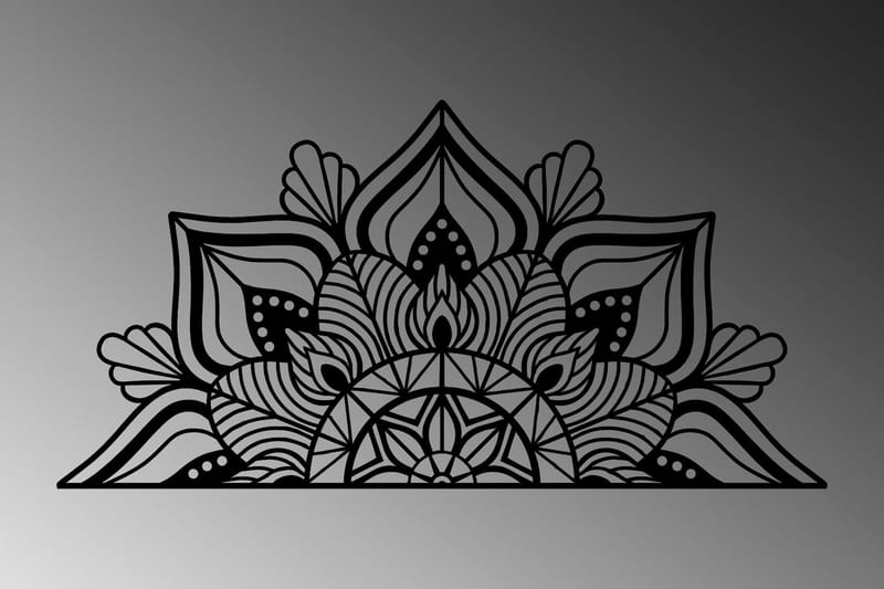 Mandalas 1 Vægdekor - Sort - Boligtilbehør - Vægdekoration - Skilt - Emaljeskilte